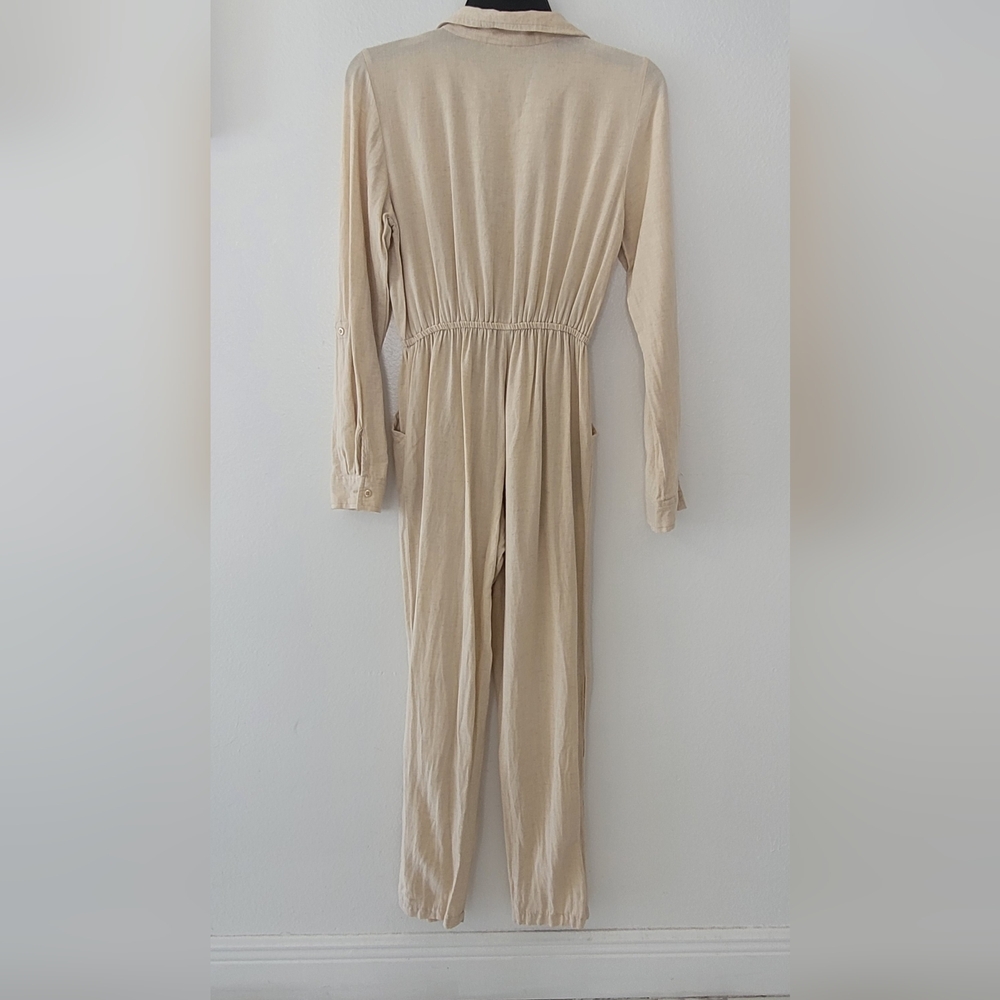 Sincerely Jules Cream Jumpsuit long sleeves and can be worn 3/4 Size Xs - Picture 7 of 12